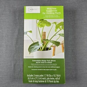 Mainstays Moss Pole Support Kit for Climbing Plants - 3 Pack, Extendable NIB